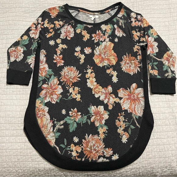 Maurices Haven Cozy Knit Floral Crew Neck Sweatshirt Size Small - Picture 1 of 8